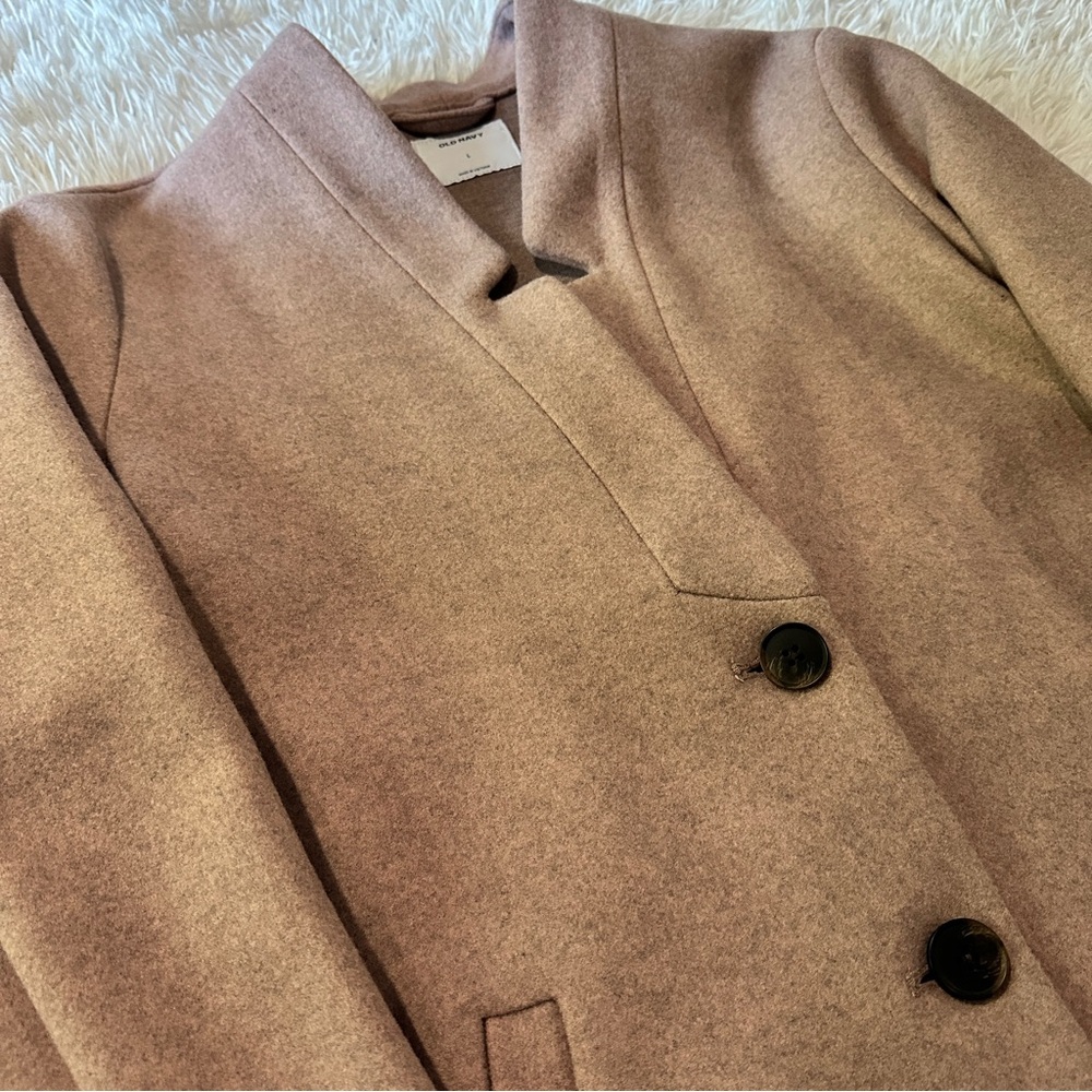 Old Navy Women's Wool Blend Pea Coat in Light Pale Pink Size L (EUC) - Picture 14 of 14